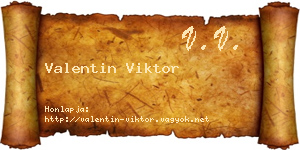 Valentin Viktor névjegykártya
